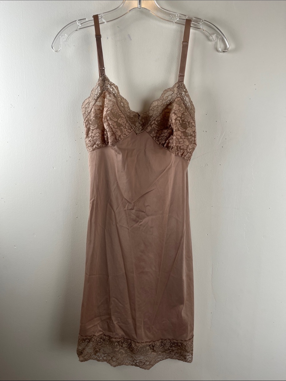 Vintage Confections Lace-Trim Slip Dress in Dusty Rose